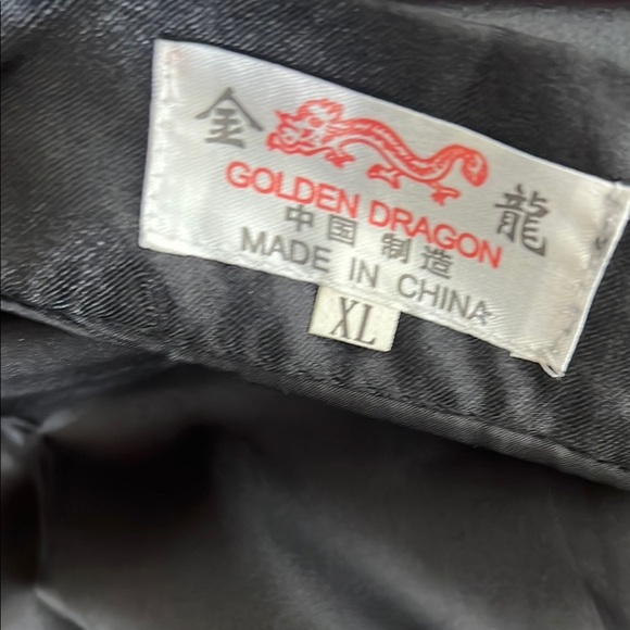 Golden Dragon Unisex XL Black Poly Embroidered Kimono Robe Front Tie - New - Picture 5 of 6